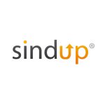 L'ancien logo de Sindup en gris et orange