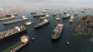 des containers qui arrivent au port
